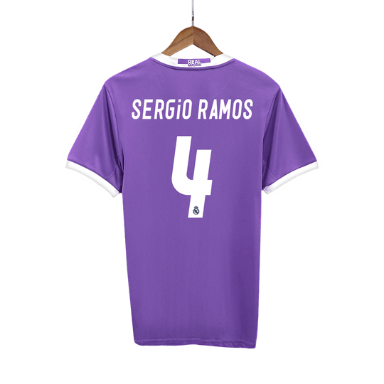 Retro SERGIO RAMOS #4 2016/17 Real Madrid Away Soccer Jersey