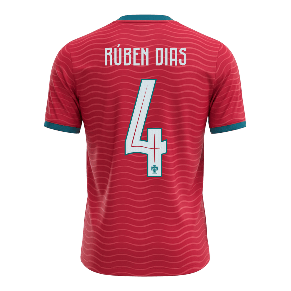 RúBEN DIAS#4 Portugal Home Soccer Jersey World Cup 2026 Red