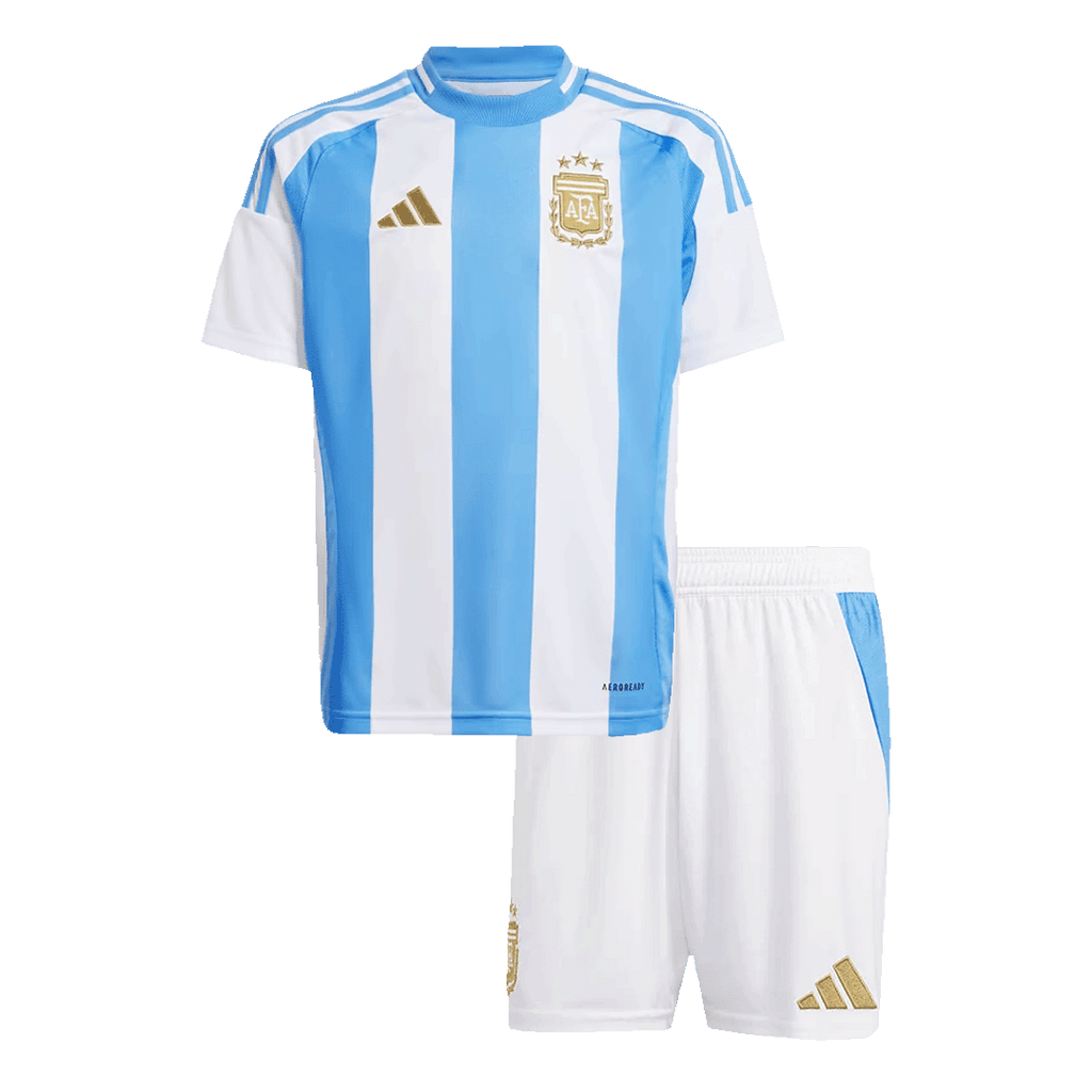 Kid's Argentina Home Soccer Jersey Kit(Jersey+Shorts) Copa America 2024