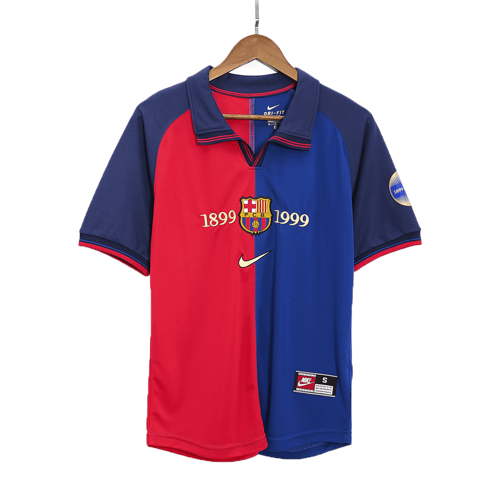 Retro Jersey RIVALDO #11 Barcelona Retro Jersey Home Soccer Shirt 1999/00 100th Anniversary