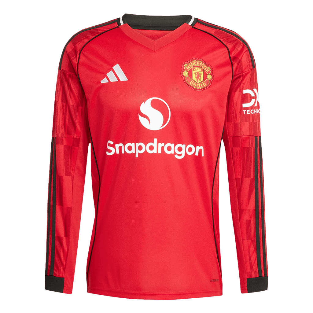 Manchester United Home Long Sleeve Soccer Jersey 2025/26