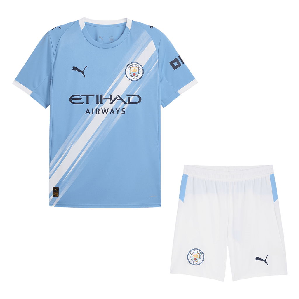 Manchester City Home Soccer Jersey Kit(Jersey+Shorts) 2025/26 Blue