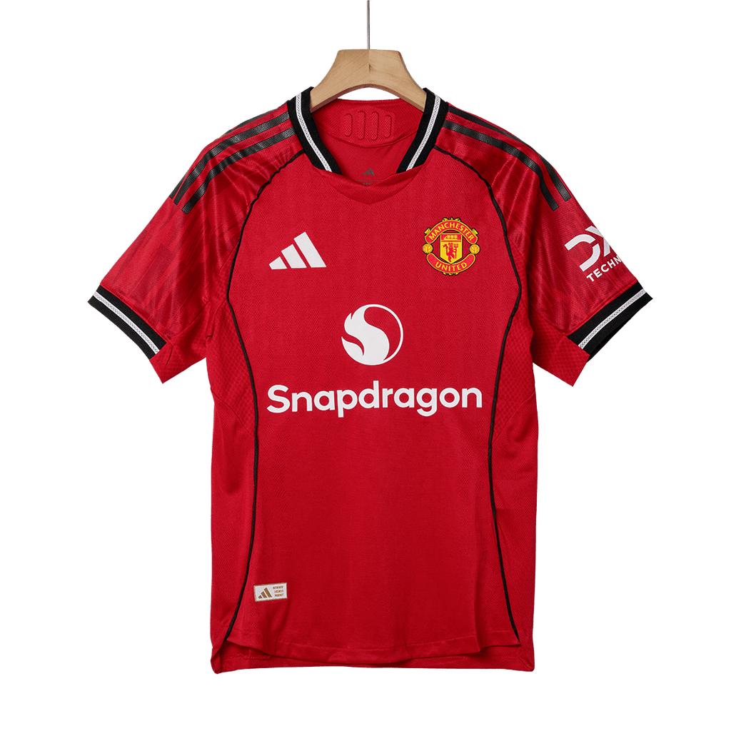 B.FERNANDES #8 Manchester United Home Authentic Soccer Jersey 2025/26