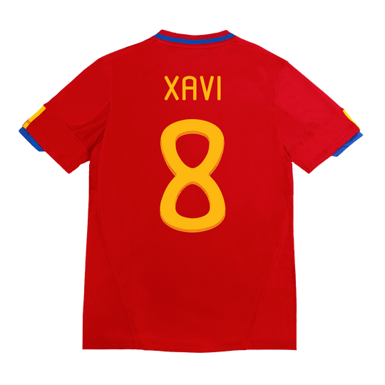 Retro XAVI #8 2010 Spain Home Soccer Jersey