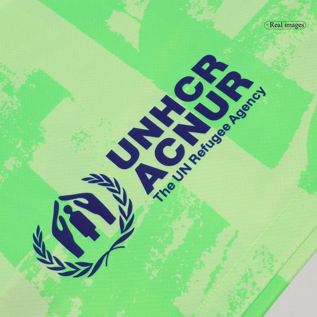 Barcelona Third Away Soccer Jersey Green - UCL (Spotify Logo Without Text)
