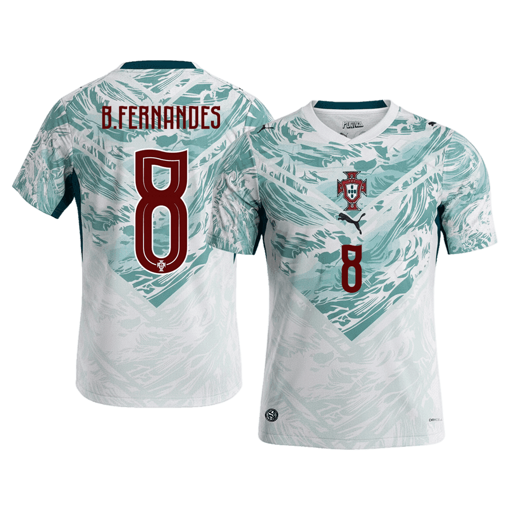 B.FERNANDES #8 Portugal Away Soccer Jersey World Cup 2026