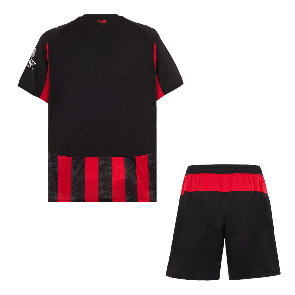 AC Milan Home Soccer Jersey Kit(Jersey+Shorts) 2025/26 Red&Black