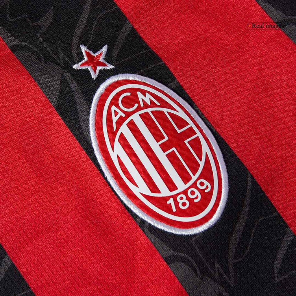 AC Milan Home Soccer Jersey Kit(Jersey+Shorts) 2025/26 Red&Black