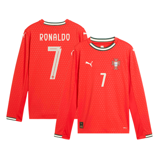 RONALDO #7 Portugal Home Long Sleeve Soccer Jersey 2025
