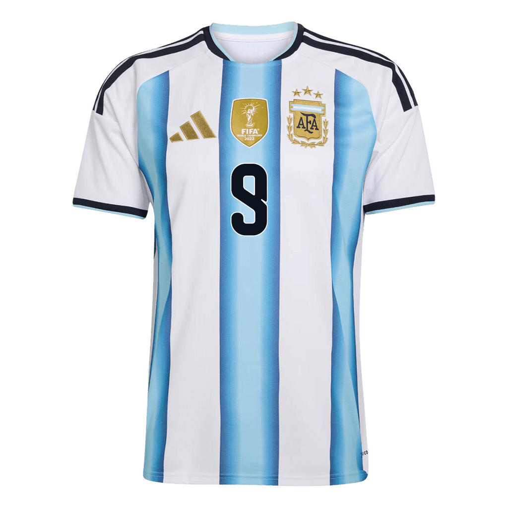 J. ALVAREZ #9 Argentina Home Soccer Jersey World Cup 2026