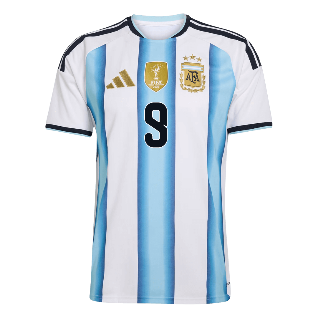 J. ALVAREZ #9 Argentina Home Soccer Jersey World Cup 2026
