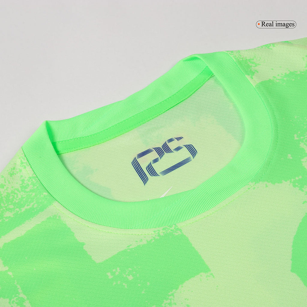 Barcelona Third Away Soccer Jersey Green - UCL (Spotify Logo Without Text)