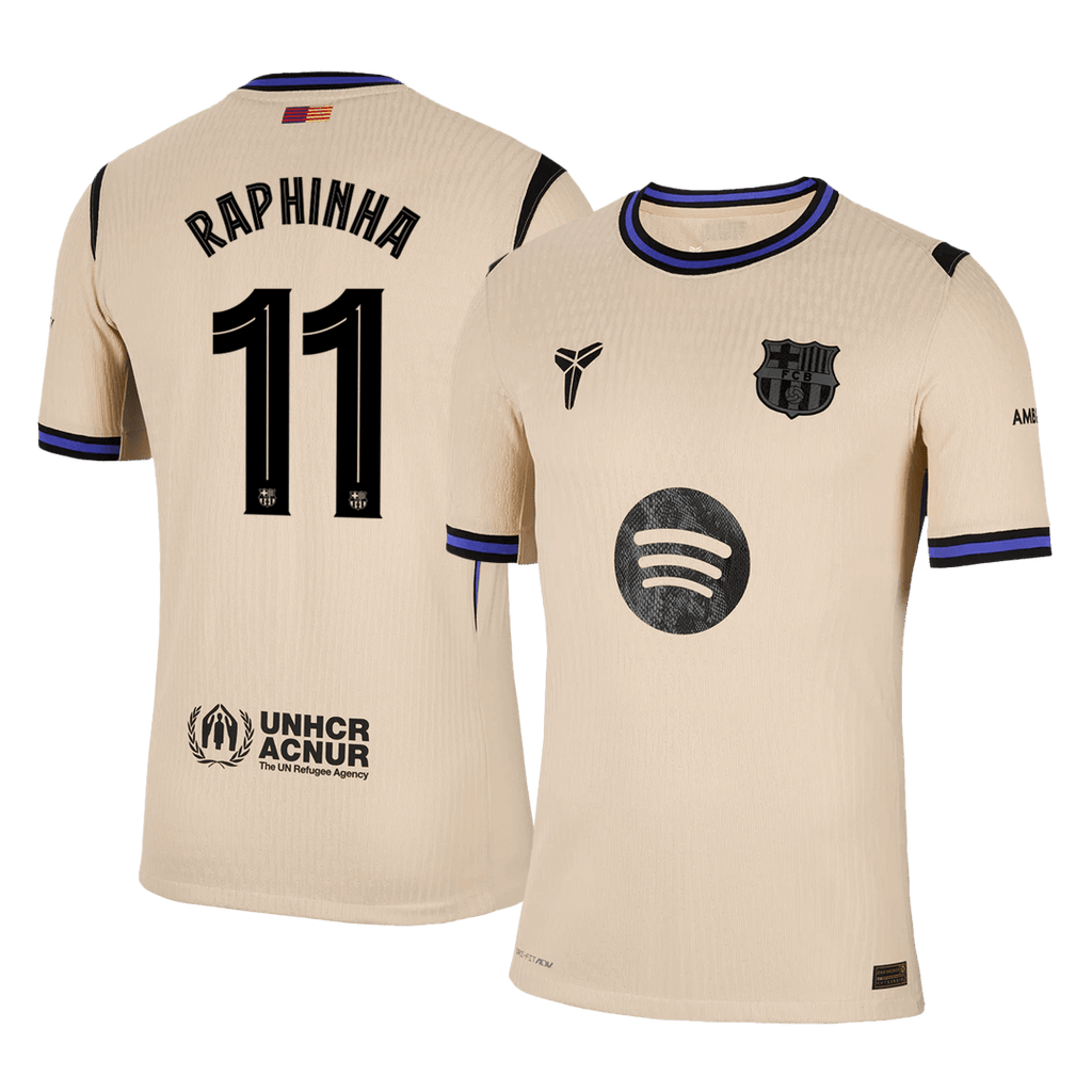 Authentic RAPHINHA #11 Soccer Jersey Barcelona x Kobe Bryant Away Shirt 2025/26 -UCL