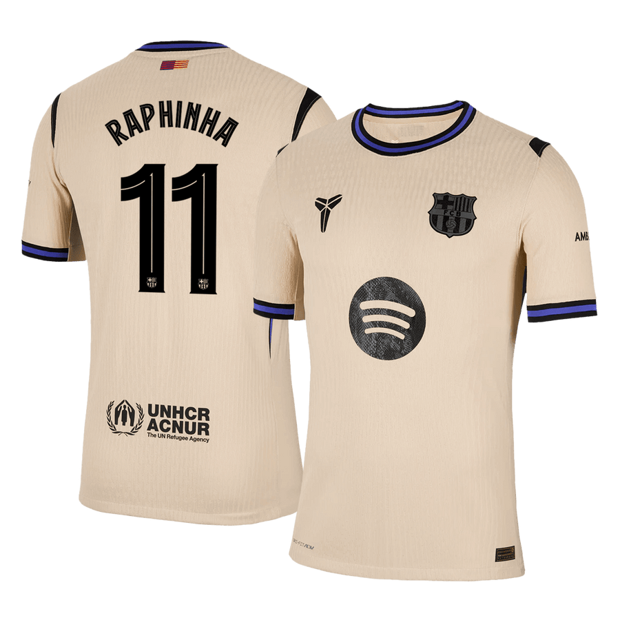 Authentic RAPHINHA #11 Soccer Jersey Barcelona x Kobe Bryant Away Shirt 2025/26 -UCL