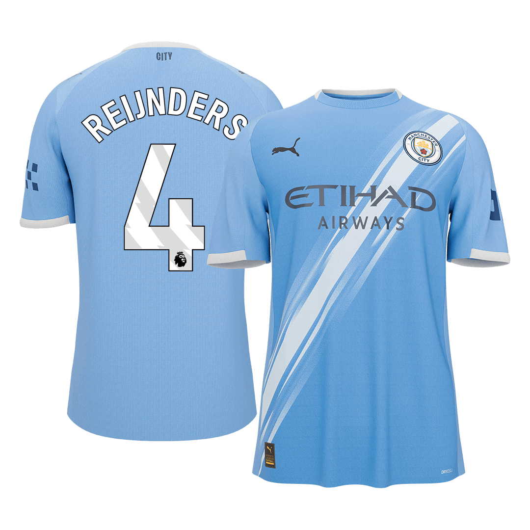 REIJNDERS #4 Manchester City Home Soccer Jersey 2025/26