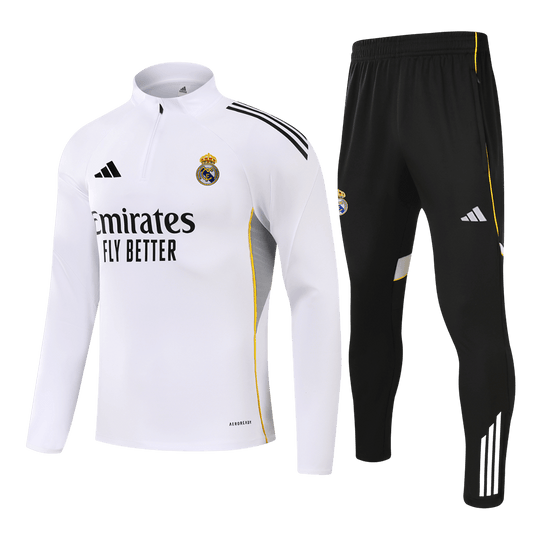 Real Madrid 1/4 Zip Tracksuit 2025/26 White