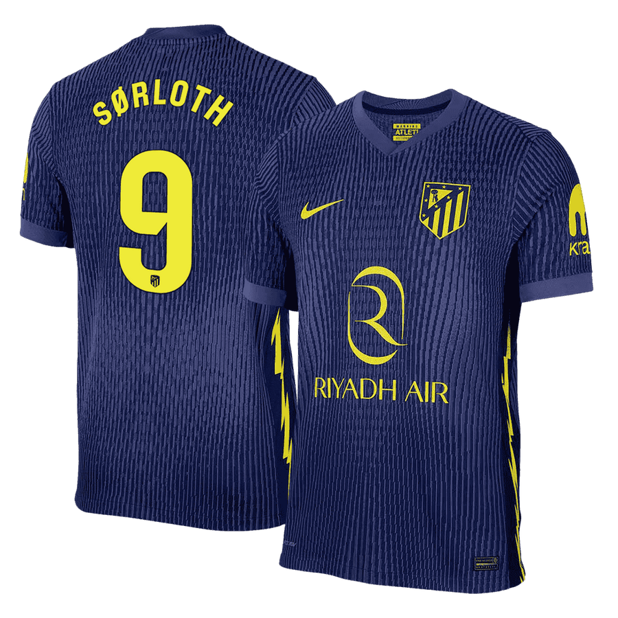 S?RLOTH #9 Atletico Madrid Away Player Version Jersey 2025/26