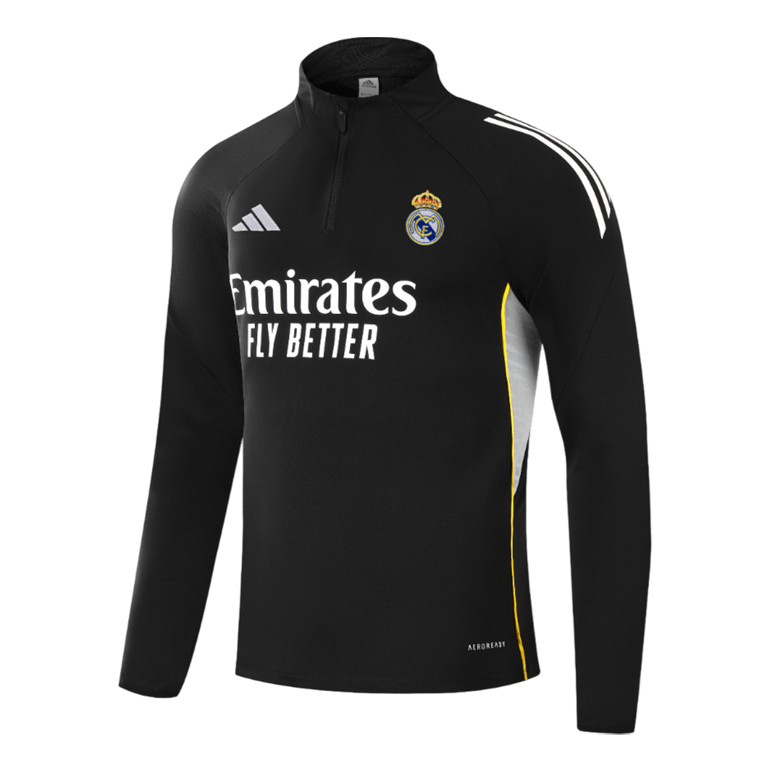 Real Madrid 1/4 Zip Tracksuit 2025/26 Black