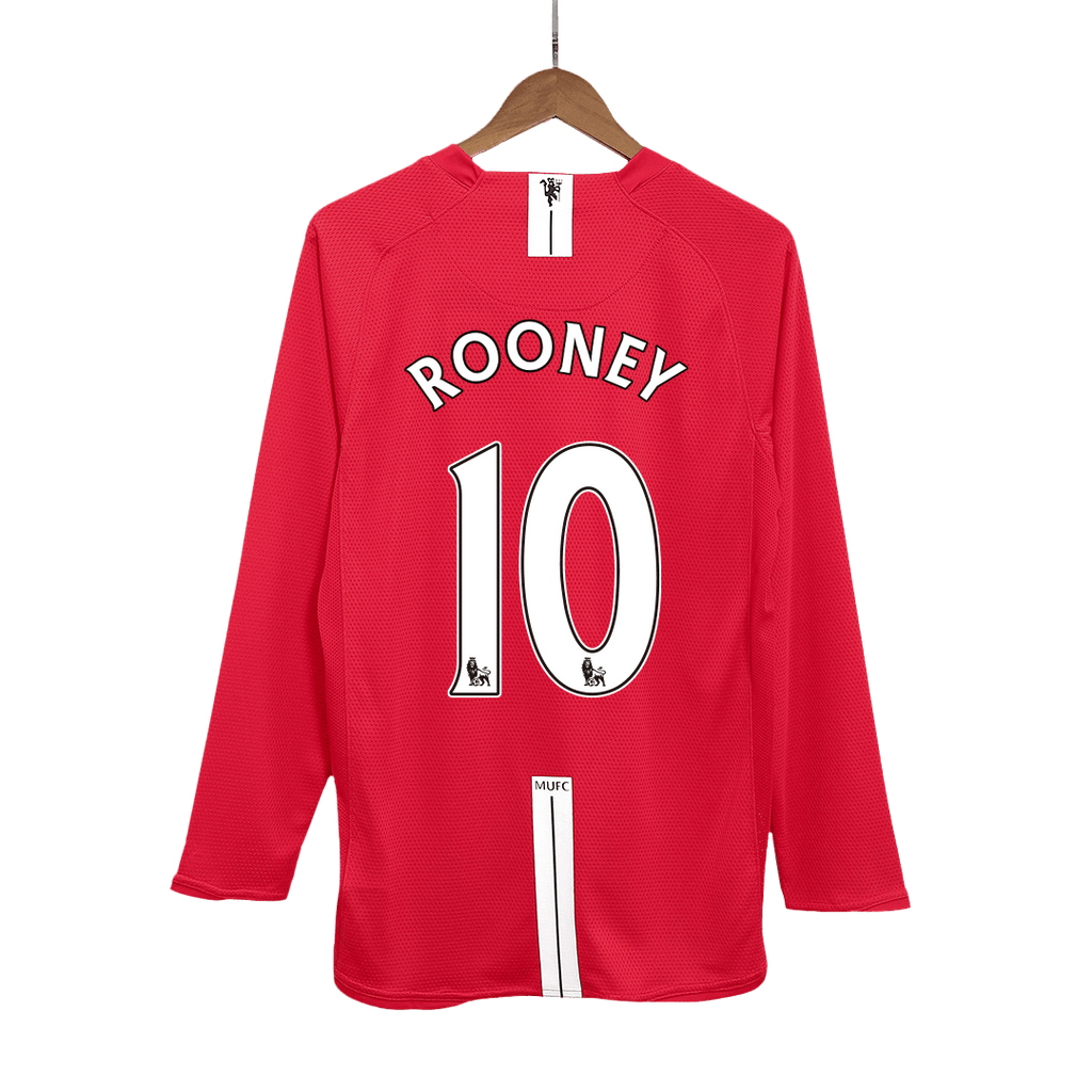 Retro Jersey ROONEY #10 Manchester United Retro Jersey Home Soccer Shirt 2007/08