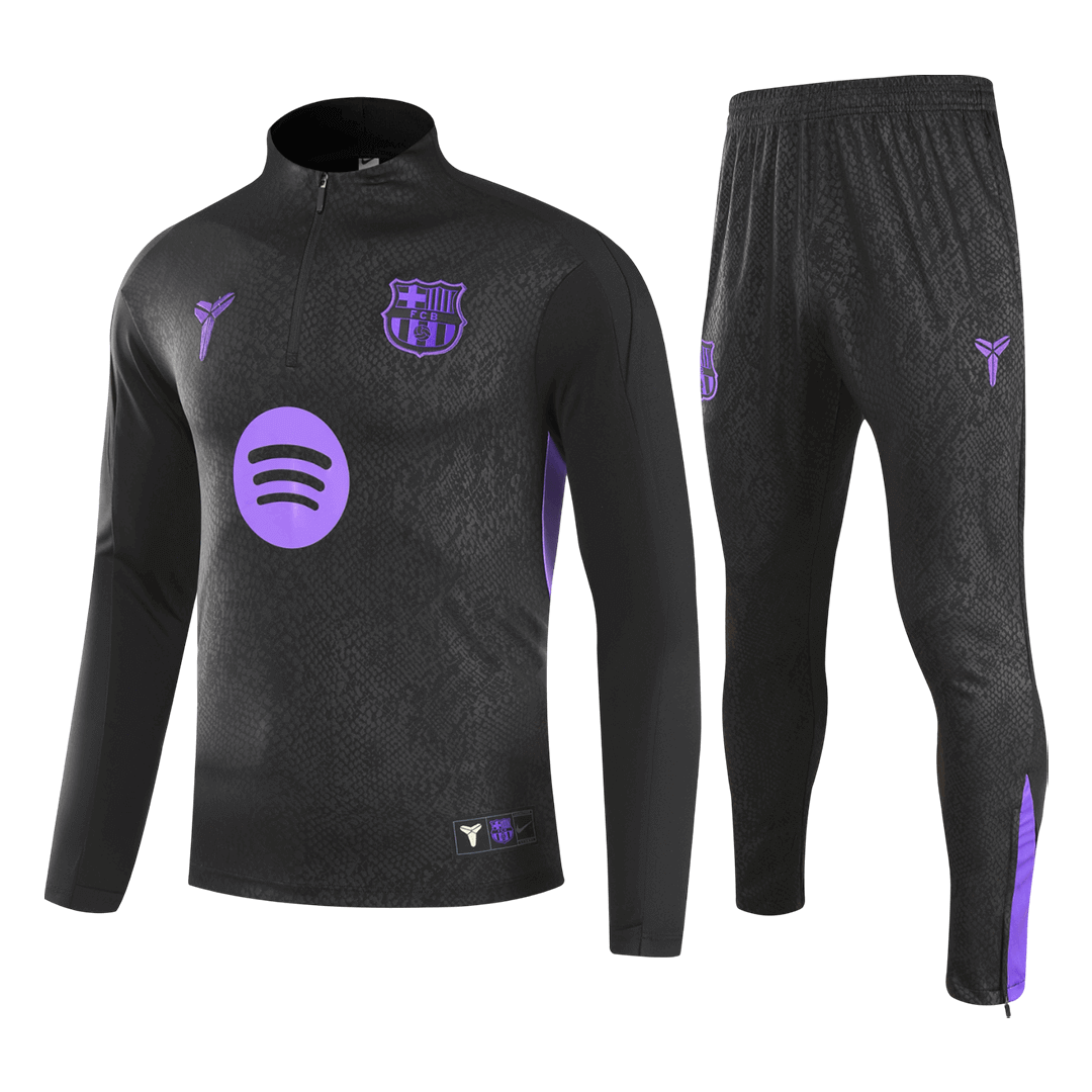 Barcelona 1/4 Zip Tracksuit 2025/26 Black