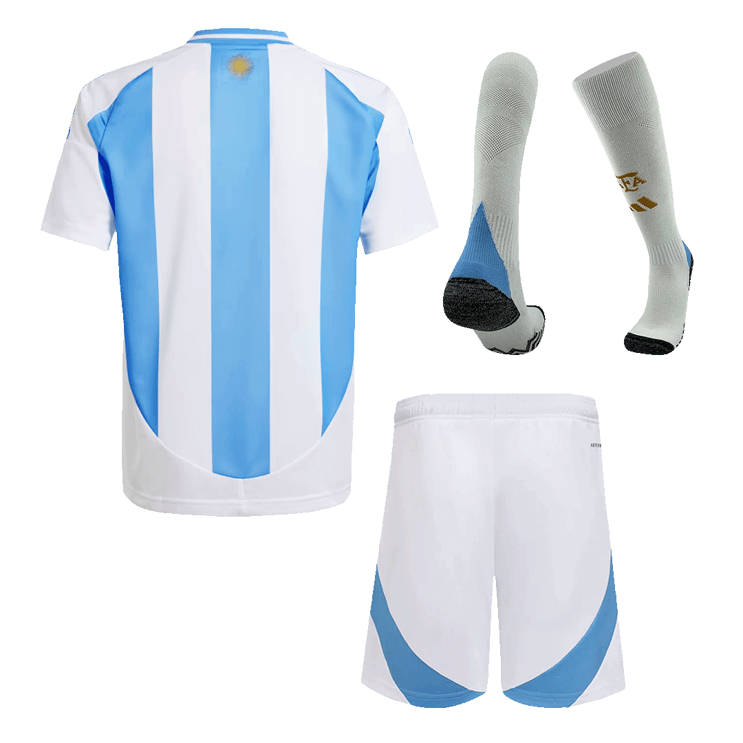Kid's Argentina Home Soccer Jersey Kit(Jersey+Shorts+Socks) Copa America 2024