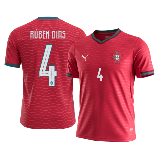 RúBEN DIAS#4 Portugal Home Soccer Jersey World Cup 2026 Red