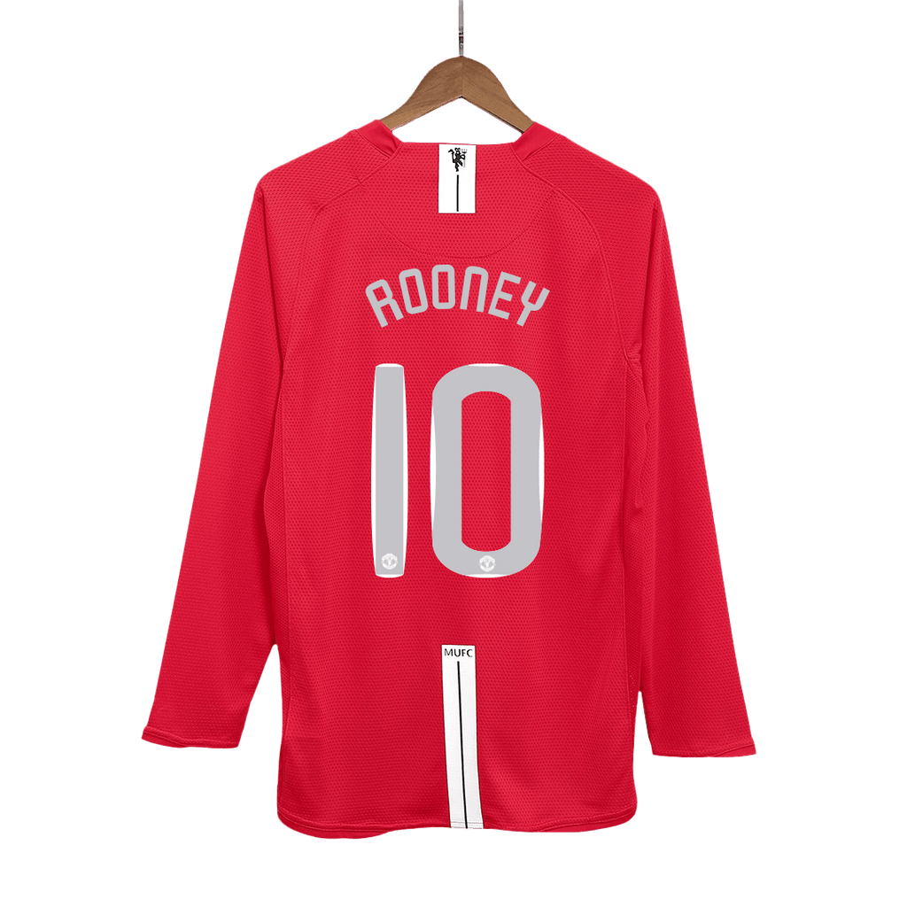 ROONEY #10 Manchester United Retro Jersey Home Soccer Shirt 2007/08 - UCL Final