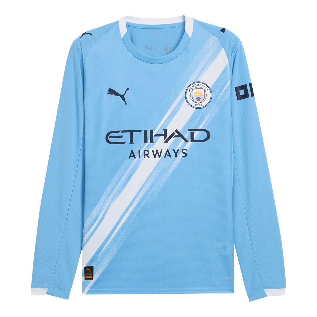 Manchester City Home Long Sleeve Soccer Jersey 2025/26 Blue