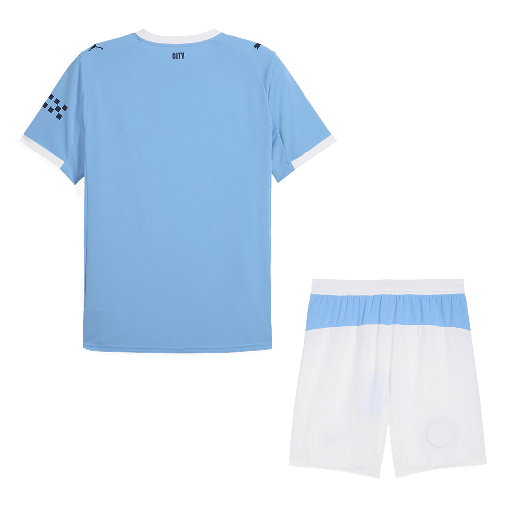 Manchester City Home Soccer Jersey Kit(Jersey+Shorts) 2025/26 Blue