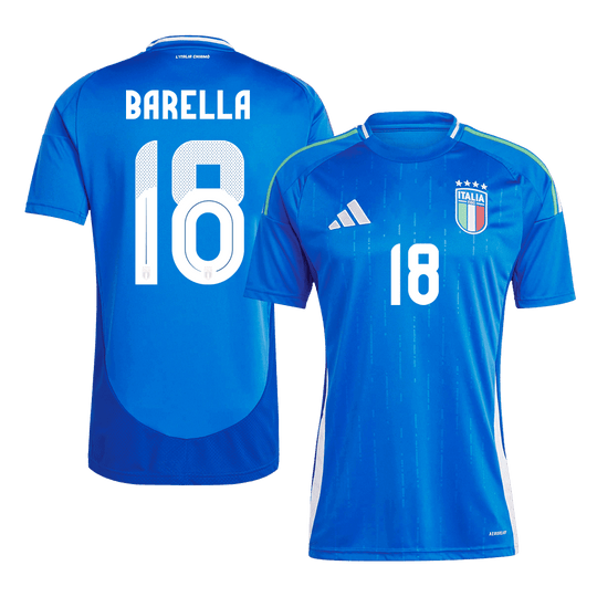 BARELLA #18 Italy Home Soccer Jersey Euro 2024