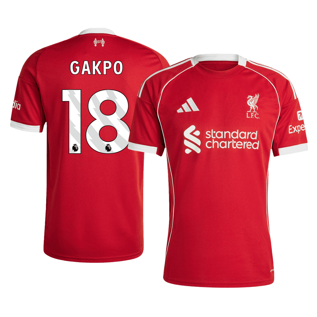 GAKPO #18 Liverpool Home Soccer Jersey 2025/26