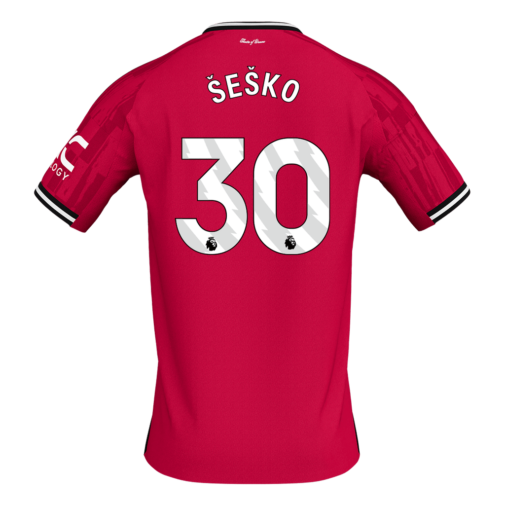 ŠEŠKO #30 Manchester United Home Soccer Jersey 2025/26
