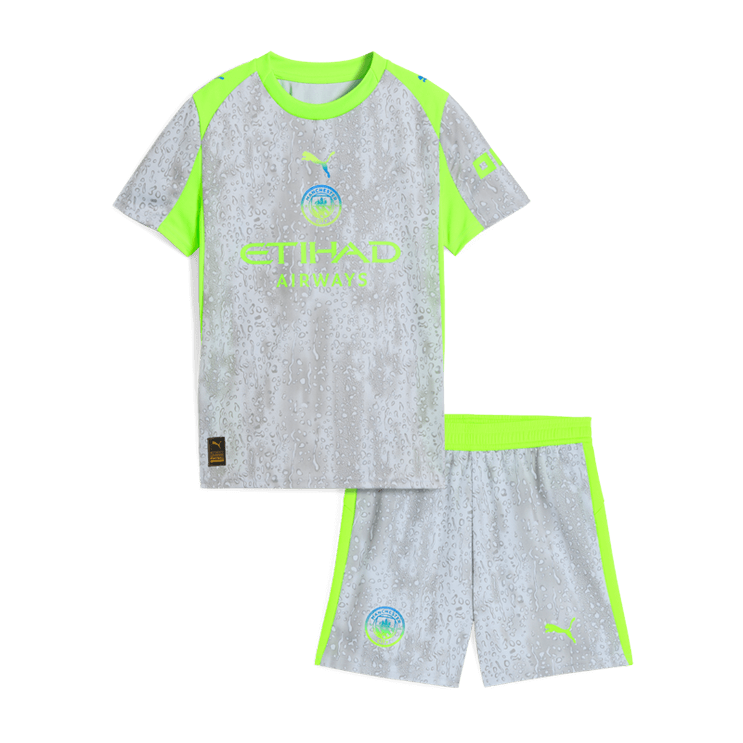 Manchester City Third Away Kids Soccer Jerseys Kit 2025/26