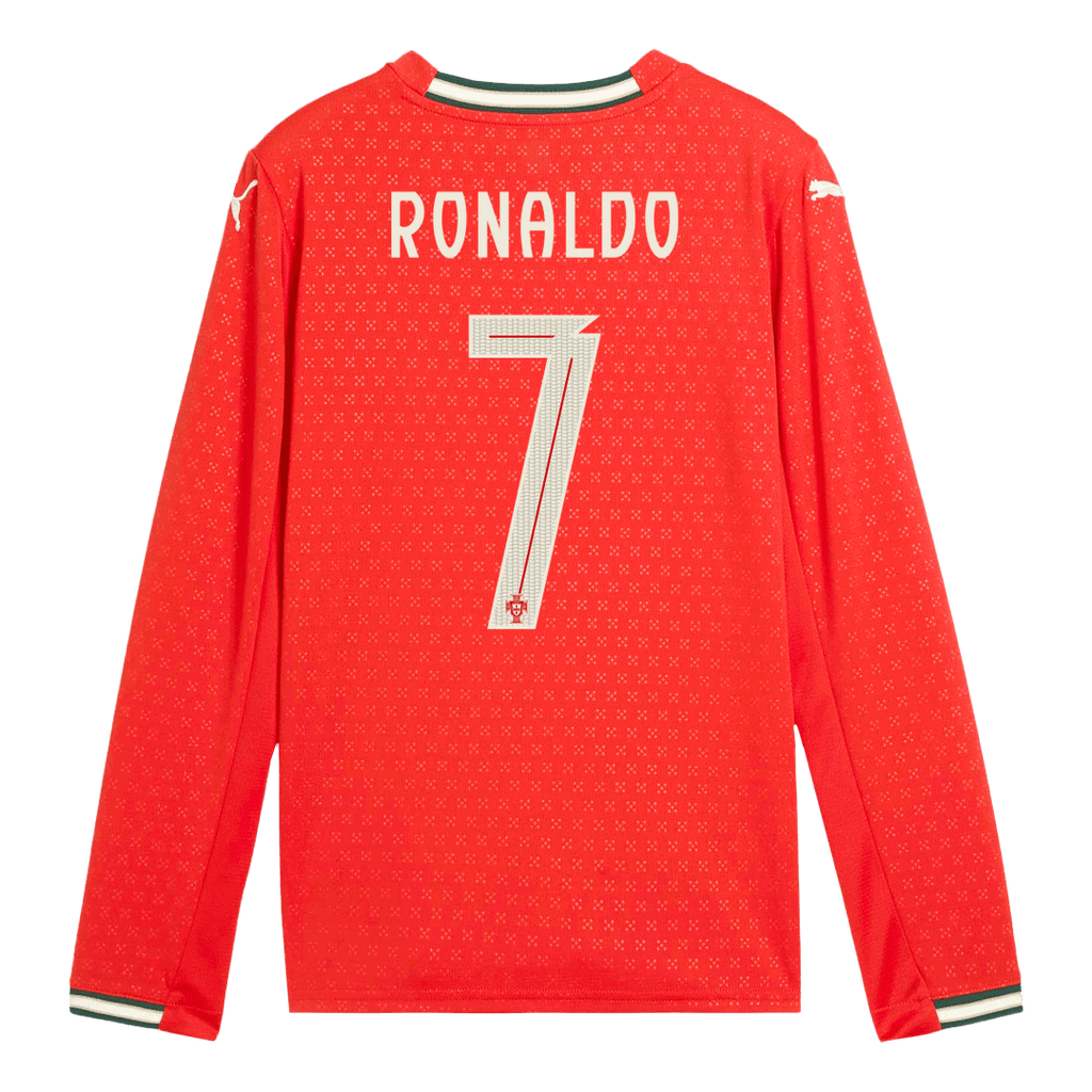 RONALDO #7 Portugal Home Long Sleeve Soccer Jersey 2025 Red