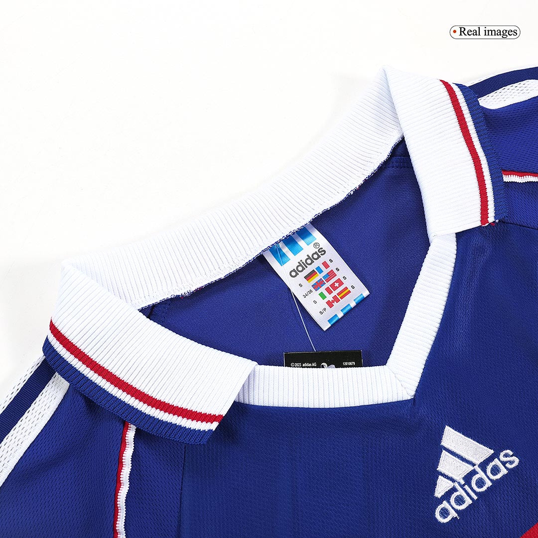 Retro ZIDANE #10 1998 France Home Soccer Jersey