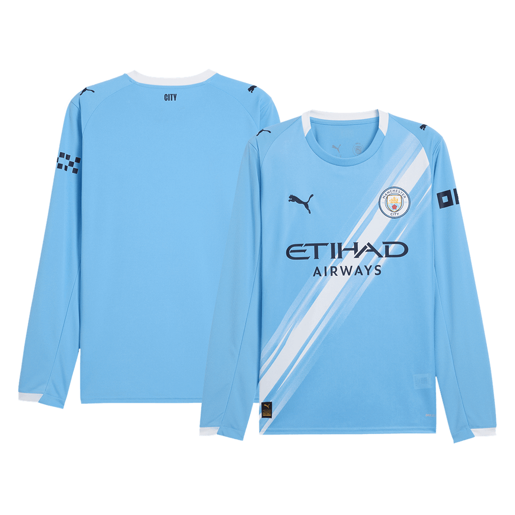 Manchester City Home Long Sleeve Soccer Jersey 2025/26 Blue