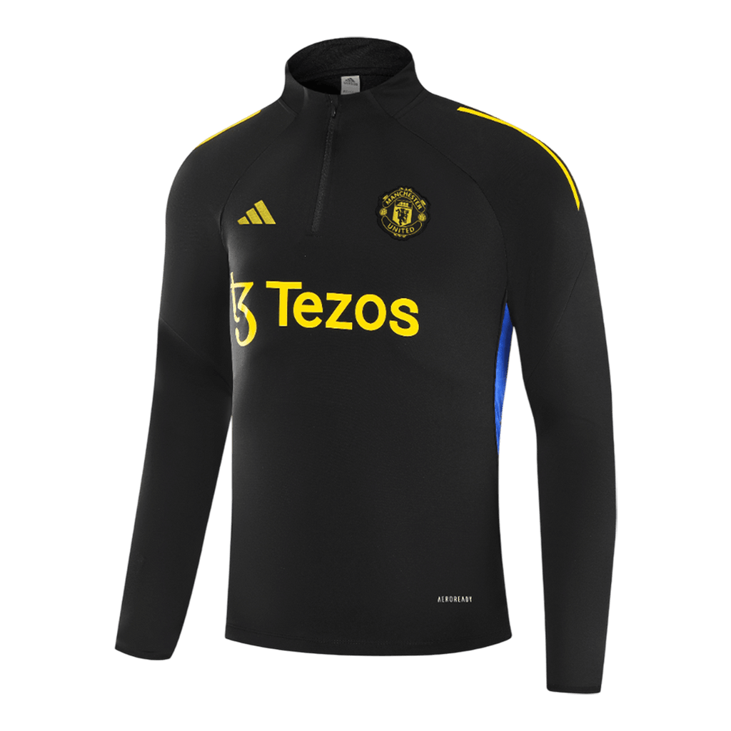 Manchester United 1/4 Zip Tracksuit 2025/26 Kids Black