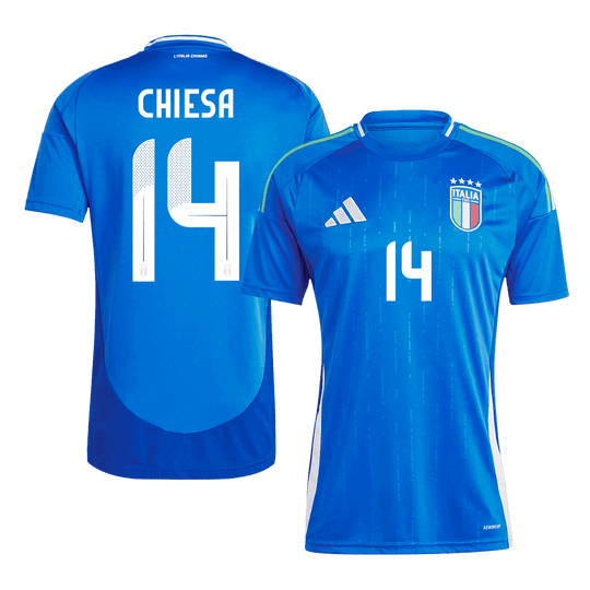 CHIESA #14 Italy Home Soccer Jersey Euro 2024