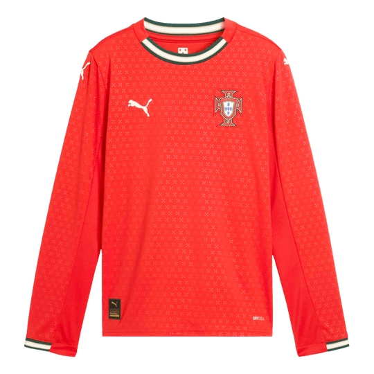 Portugal Home Long Sleeve Soccer Jersey 2025 Red