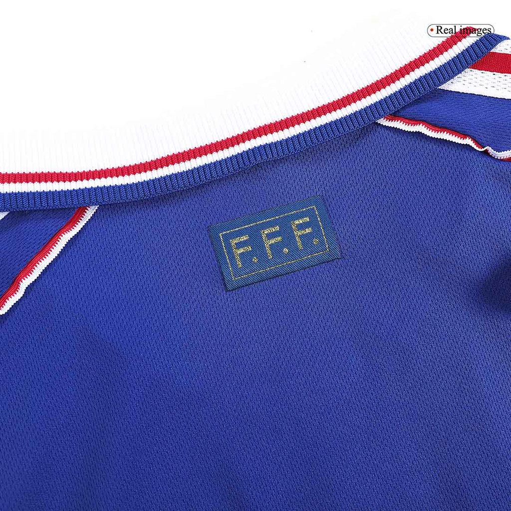 Retro ZIDANE #10 1998 France Home Soccer Jersey