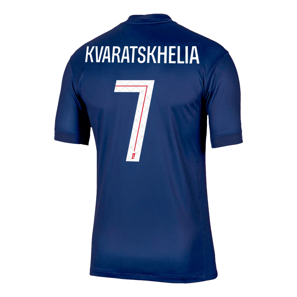 KVARATSKHELIA #7 PSG Home Soccer Jersey 2025/26