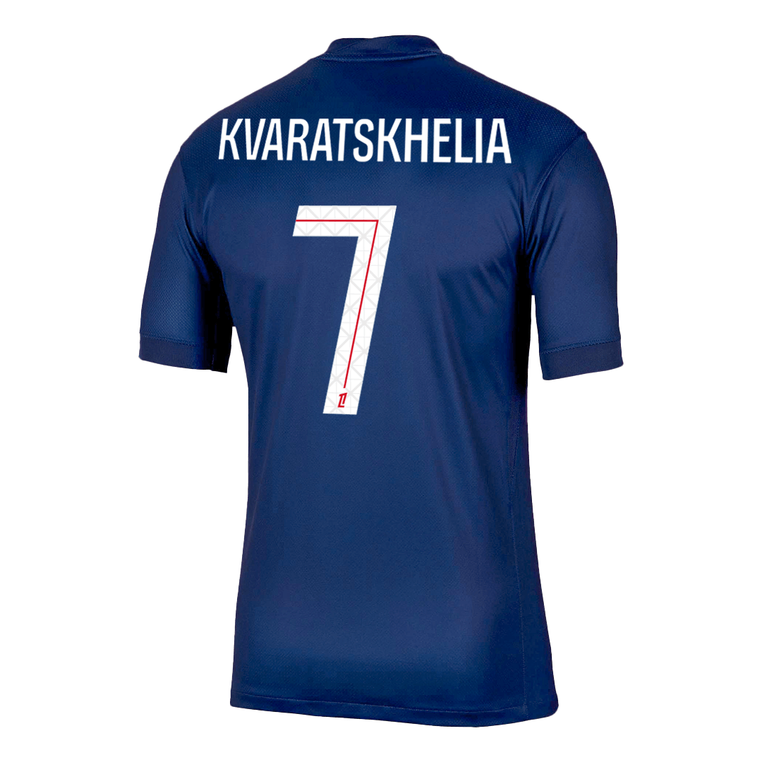 KVARATSKHELIA #7 PSG Home Soccer Jersey 2025/26