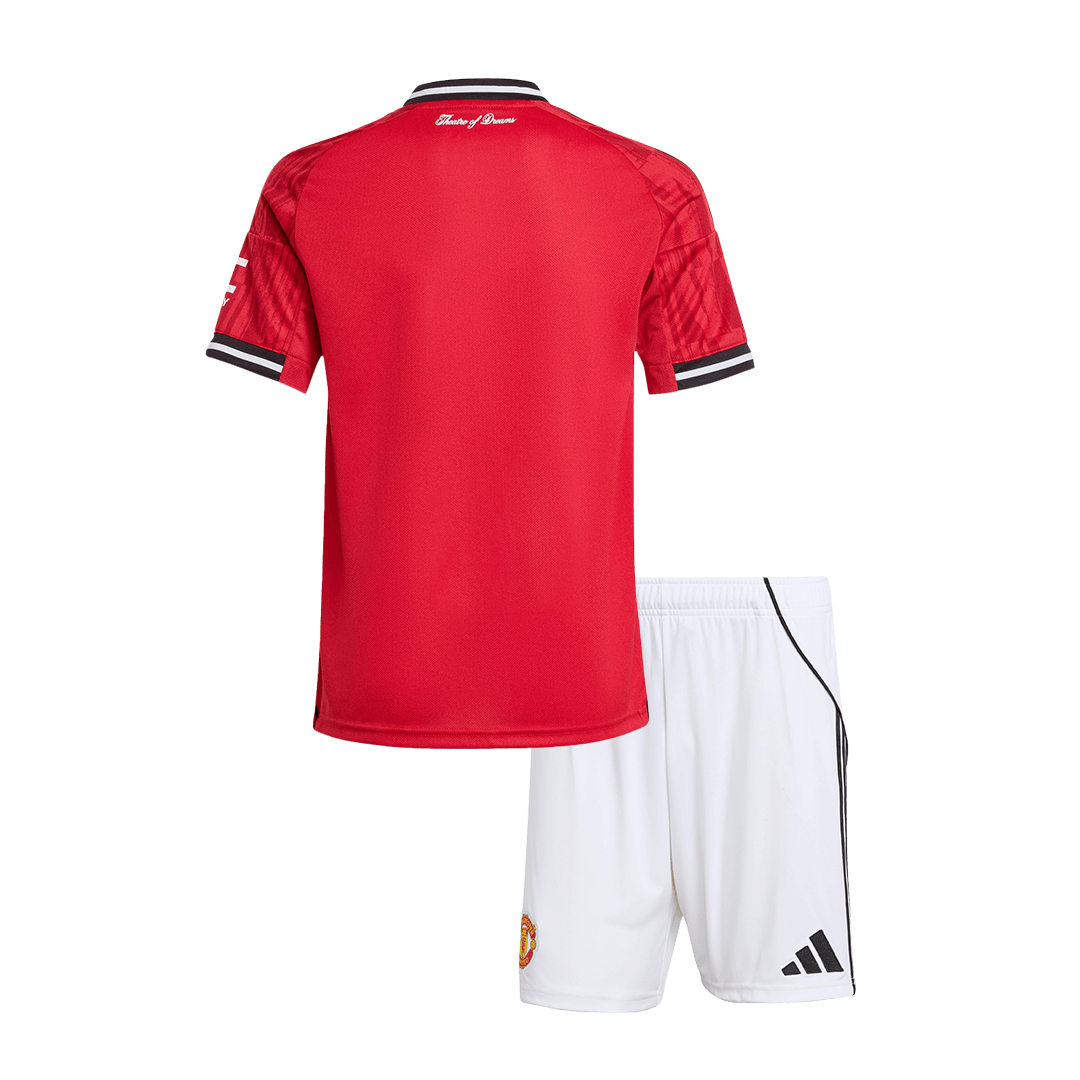 Manchester United Home Kids Soccer Jerseys Kit 2025/26 Red