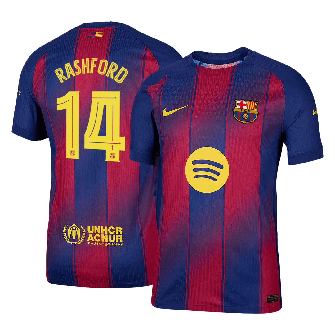 RASHFORD #14 Barcelona Home Authentic Soccer Jersey 2025/26 - UCL