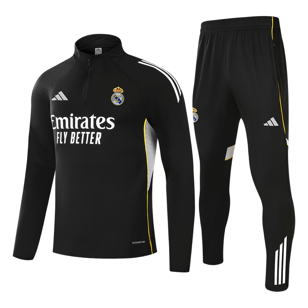 Real Madrid 1/4 Zip Tracksuit 2025/26 Black