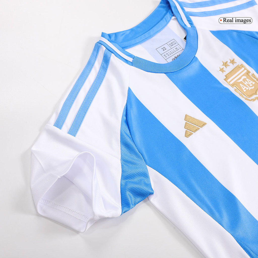 Kid's Argentina Home Soccer Jersey Kit(Jersey+Shorts) Copa America 2024