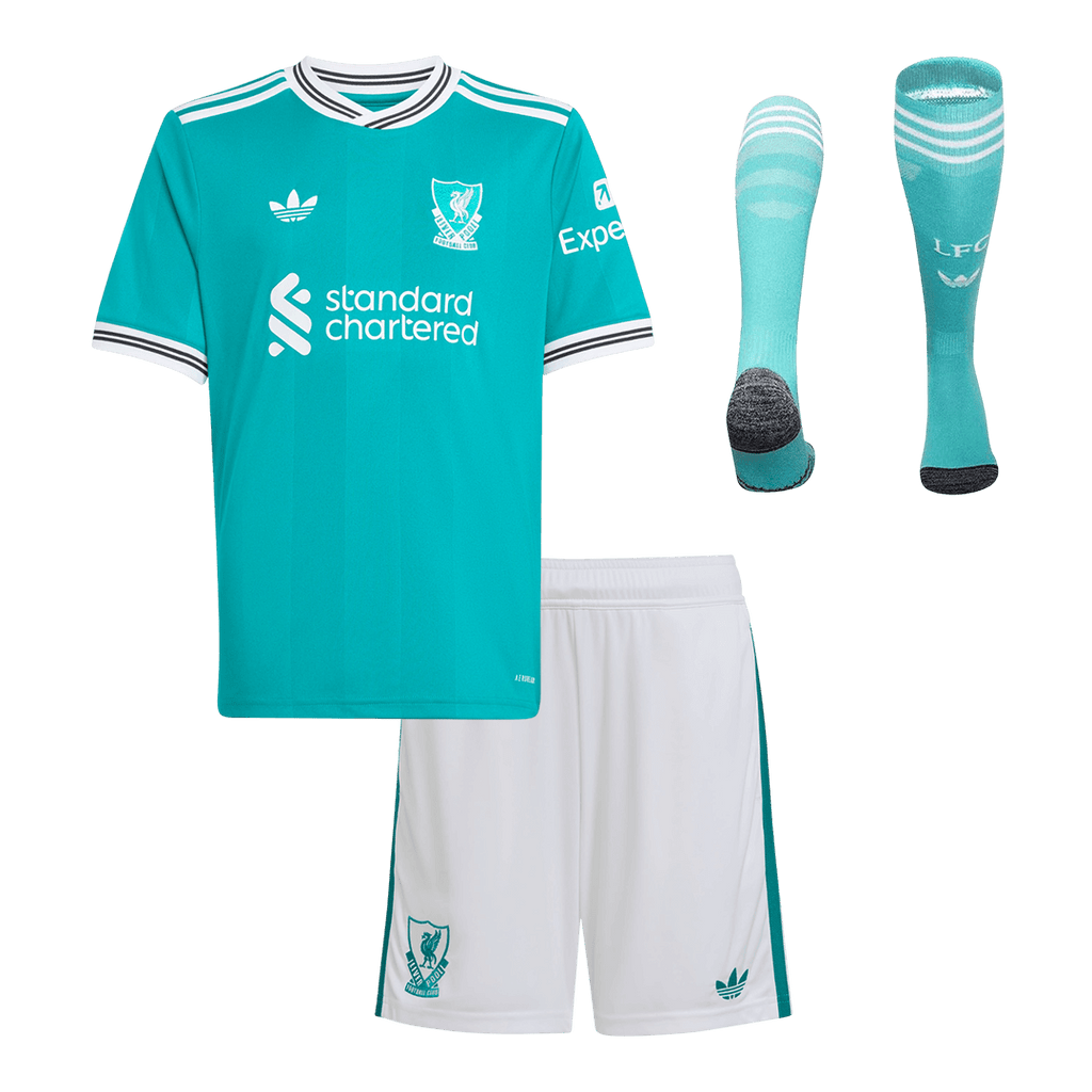 Liverpool Third Away Kids Soccer Jerseys Full Kit 2025/26