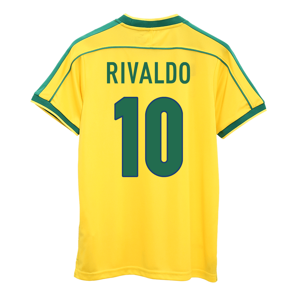 RIVALDO #10 Retro 1998 Brazil Home Soccer Jersey - World Cup