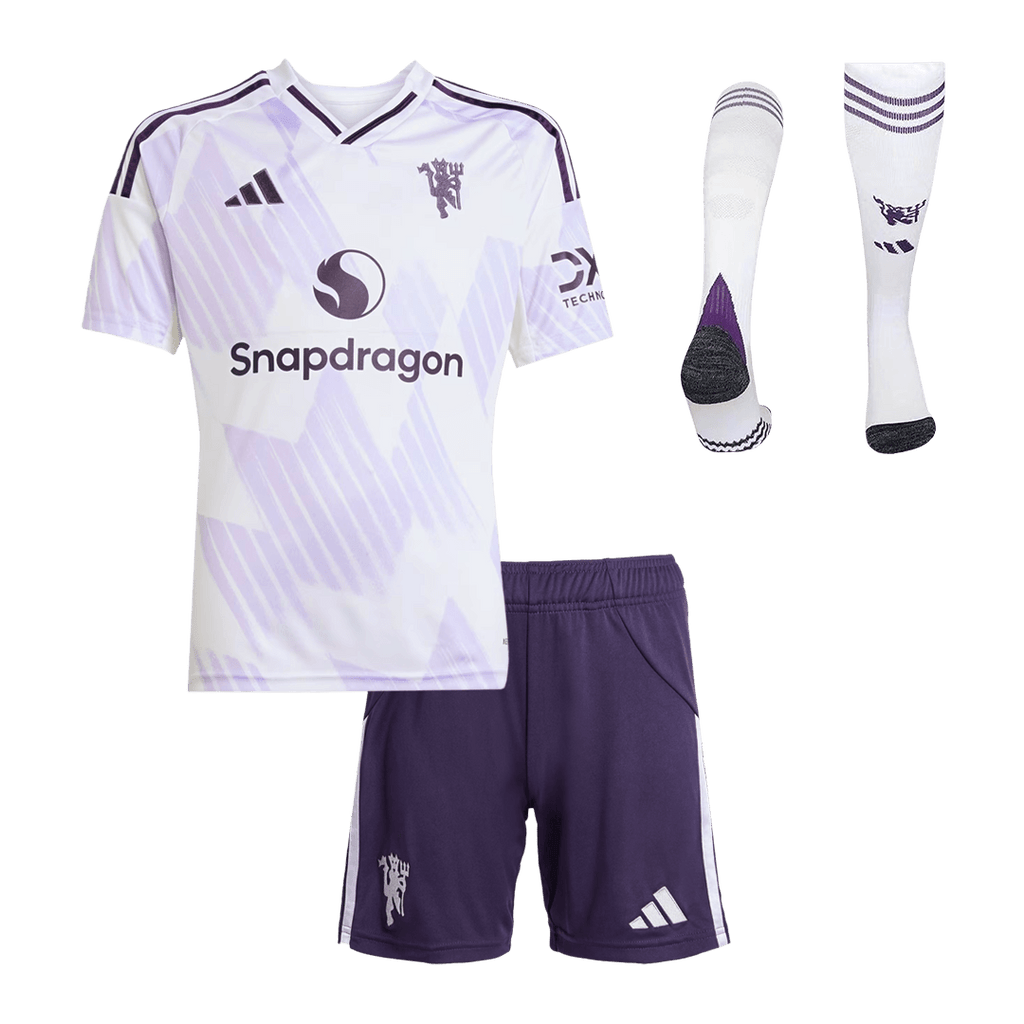 Manchester United Away Kids Soccer Jerseys Full Kit 2025/26