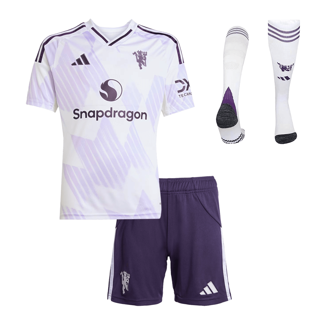 Manchester United Away Kids Soccer Jerseys Full Kit 2025/26